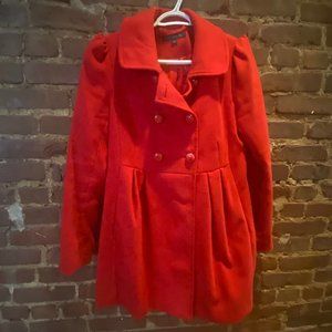 Forever New Cherry Red Pea Coat